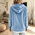 thumbnail image 5 of Miqool Womens Velour Pullover Hoodies Fall Winter Casual Loose Fit Drawstring Long Sleeve Sweatshirt Tops, 5 of 6