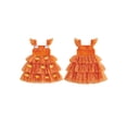 thumbnail image 2 of BemeyourBBs Toddler Baby Girl Halloween Dress Outfit Flying Sleeve 3D Pumpkin Ghost Decor Shinny Star Tutu Tulle Dress Little Girls Summer Fall Cake Smash Party Dress, 2 of 9