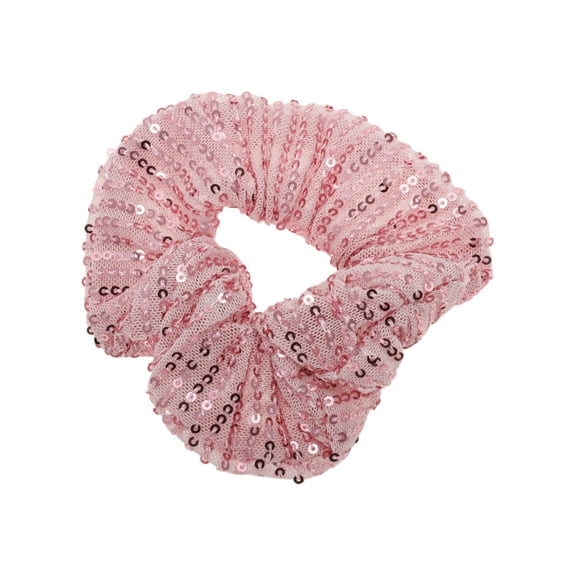 Unique Bargains 1 Pc Elegant Sequins Scrunchies for Home Pink
