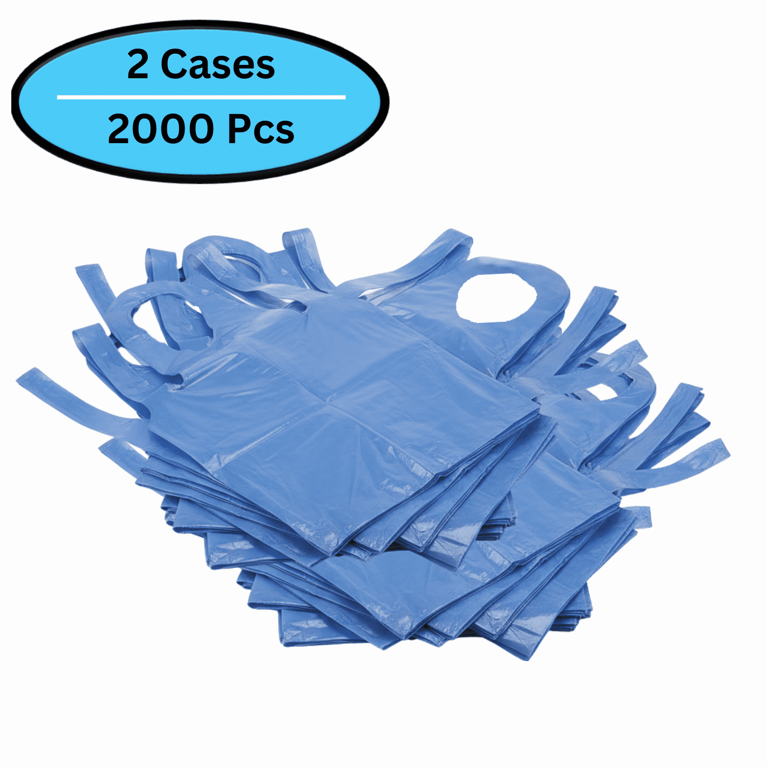 MMBM Disposable Apron Blue Polyethylene 1 Mil Aprons Size: 28 inch x 46 inch - 2000 Pieces