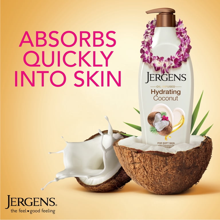 Jergens Hydrating Coconut Body Lotion, 16.8 oz for Dry Skin