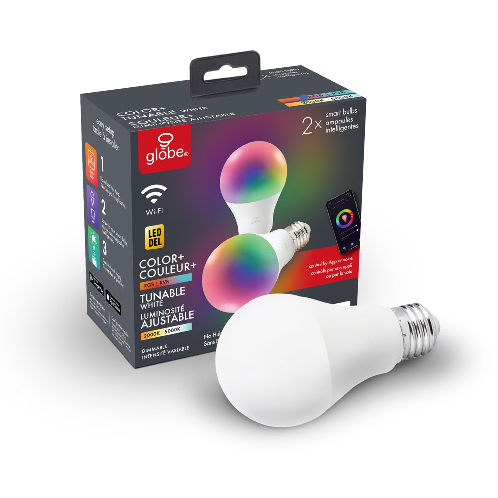 Globe Electric WiFi Smart 60W Equivalent Multicolor Changing RGB