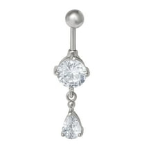 Body Jewelry Women's Body Jewelry 14G Stainless Steel Crystal Dangle Belly Ring