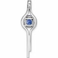 thumbnail image 4 of Sterling Silver Rhodium Plated Blue & White Cz Slide Pendant (37.67 X 10.66) Made In China -Jewelry By Sweet Pea, 4 of 7