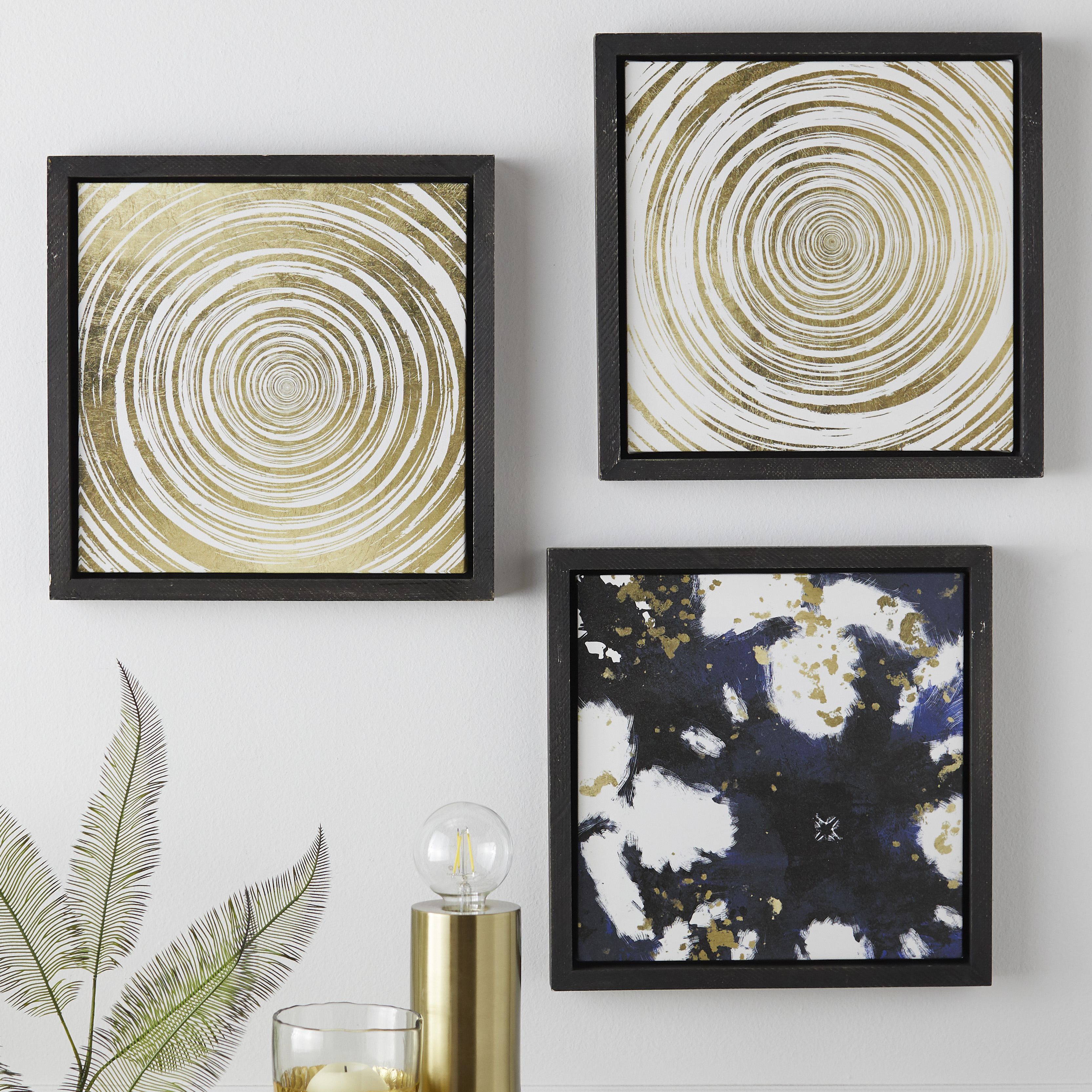 MoDRN Neo Luxury Gold 3 Piece Framed Wall Art Set Walmart MoDRN Neo Luxury Gold 3 Piece Framed Wall Art Set Walmart
