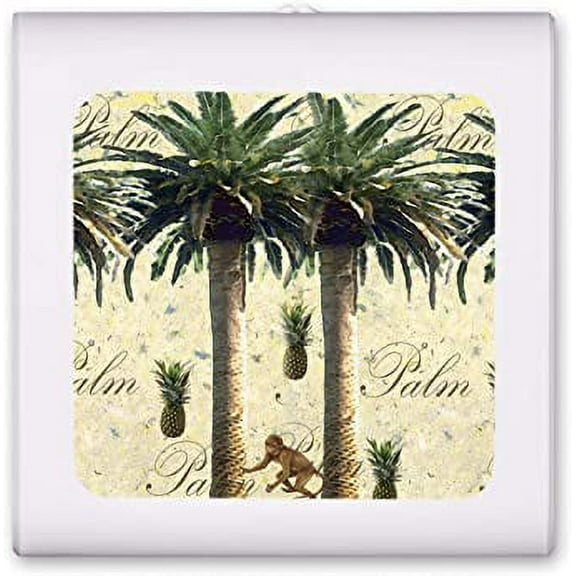 Plug in Dimmable LED Night Light with Dusk to Dawn Auto Sensor, Adjustable Brightness, Warm Light, Auto On/Off Nightlight for Bathroom, Hallway, Nursery, Bedrooms - Palm Tree