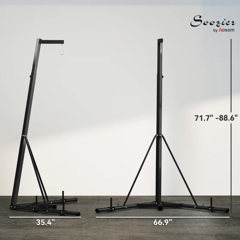 Kadyn Punching Bag Stand  with Weighted Base, Adjustable Punch Bag Stand  for Home Gym, Stand Only, Black