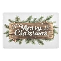 ALAZA Merry Christmas Leaf Door Mat Outdoor Indoor Entrance Low Profile Floor Rugs 32"x20"