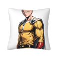 thumbnail image 1 of Fundas de almohada de terciopelo de One Punch Man, fundas de almohada decorativas suaves y acogedoras con cremallera oculta para dormitorio, sofá, sillón, funda de almohada de terciopelo, 1 of 8