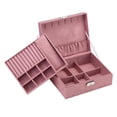 thumbnail image 2 of Caja de joyería para mujer, organizador de 2 capas, soporte de joyería con pantalla bloqueable grande para pendiente, anillo, collar Vhermosa 2035272-3, 2 of 8