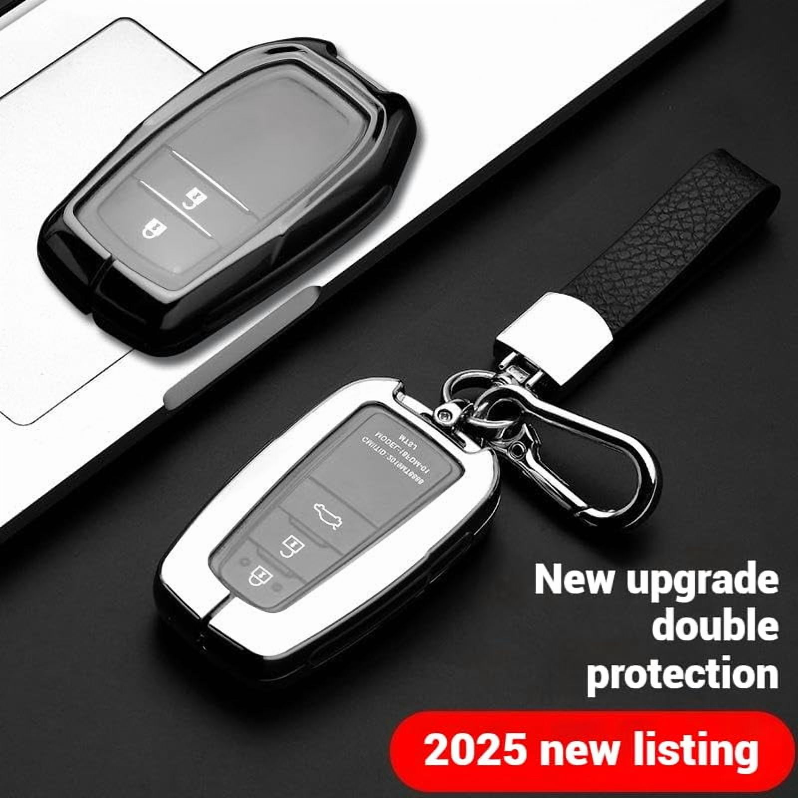 for Toyota Key Fob Cover, Zinc Alloy+TPU Key Fob Case for 2025 Camry, 2021-2025 Venza, Grand Highlander Hilux, Fortuner, 2022-2025 Tundra Tacoma Remote Key