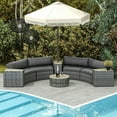 thumbnail image 3 of Topcobe 8-Piece Rattan Outdoor Sofa Set with 4 Sturdy Tables, Storage Compartment, and Umbrella Hole, Gray Collection, 3 of 11