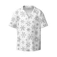 thumbnail image 5 of Daiia Snowflake Minimalist Men's Linen Shirts Short Sleeve Casual Shirts Button Down Shirt for Men Beach Summer Wedding Shirt-XX-Large, 5 of 6
