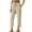 Khaki, variant on Women Pants Trendy Straight-Leg Solid Long Cotton Linen Fabric Skin-Friendly Long Trousers Breathable String Pants Women Pants with Pockets 2026