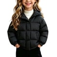 thumbnail image 4 of Kids Winter Hooded Puffer Coat, Girls Thick Warm Windproof Long‑Sleeve Solid Color Outerwear for Cold Winter Days | CSEONE, 4 of 9