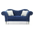 thumbnail image 2 of Passion Furniture Wilshire 75 in. Blue Velvet 3-Seater Sofa with 2-Throw Pillow, 2 of 5