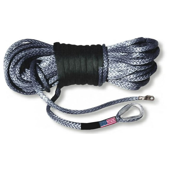 U.S. made AMSTEEL BLUE WINCH ROPE 3/16 inch x 50 ft Black (5,400 lb strength) (VEHICLE RECOVERY)