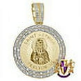 thumbnail image 3 of Real Genuine Diamond Saint Herman Charm Religious Pendent 10K Yellow Gold Finish Unisex, 3 of 6