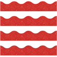 thumbnail image 1 of Tablón de anuncios Spakon con bordes festoneados con purpurina roja, 17 m, 1 of 6