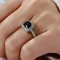 thumbnail image 4 of 2.10CT Princess Lab Created Black Diamond Halo Women's Ring 14K White Gold Plated, 4 of 4