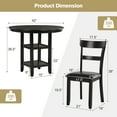thumbnail image 4 of Costway Set de 5 Pièces avec Table à Manger Ronde et 4 Chaises Rembourrées, 4 of 10