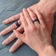 thumbnail image 2 of Purple Stripe Silicone Ring for Men and Women 8mm Bandwidth, 2 of 8
