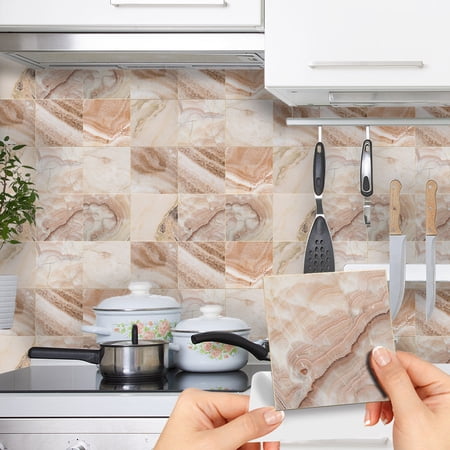 Peel and Stick Tile Stickers 9 Pcs Backsplash Vinyl Stickers for Kitchen and Stick on Tile