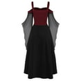 thumbnail image 3 of yoeyez Women's Gothic Witch Dress Cold Shoulder Butterfly Sleeve Irregular Dress Wedding Guest Medieval Vampire Costume Plus Size Cosplay Party Dress Red,3XL, 3 of 4