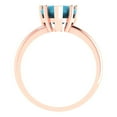 thumbnail image 4 of 2 ct Heart Cut Simulated Turquoise Solitaire 18K Rose Gold Womens Engagement Ring, 4 of 5