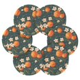 thumbnail image 7 of Yayeee 6 PCS Drink Coasters with Holder Set Woven Absorbent Round Tabletop Hot Pad, Blue Floral Oranges, 7 of 7