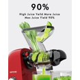 thumbnail image 3 of SiFENE 100W Cold Press Juicer Machine, Compact Single Serve Slow Masticating Juicer for Vegetable and Fruit, Easy to Clean, Red, 3 of 7