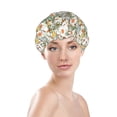 thumbnail image 3 of Kdxio Daisy Print Shower Cap for Women,Elastic and Reusable,Double Waterproof Layers Bathing Hat, 3 of 9