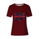 thumbnail image 4 of Tops de Ajuste Suelto para las Mujeres Sudadera Casual Impresa Manga Corta Cuello Redondo Superior, Poliéster, 4 of 4