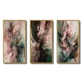thumbnail image 2 of Designart "Inner Worlds of Marble Pink and Green III" Modern Geometric Framed Wall Art Set Of 3 - Pink Abstract Frame Canvas Set For Living Room Decor, 2 of 7