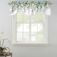 thumbnail image 5 of Tie Up Valance for Windows Eucalyptus Leaves Curtains Valances Rod Pocket Valance Window Treatments Green Leaf Plant Balloon Curtains for Kitchen Living Room Bedroom Bathroom Decor 42x12 Inch, 5 of 9