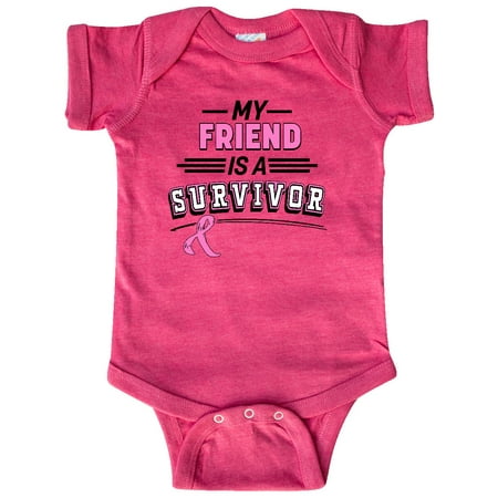 

Inktastic My Friend is a Survivor Breast Cancer Awareness Gift Baby Boy or Baby Girl Bodysuit