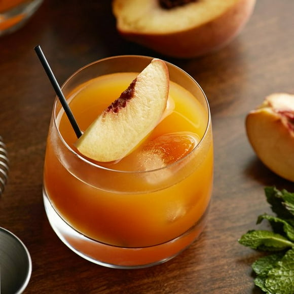 Real 16.9 fl. oz. Peach Puree Infused Syrup