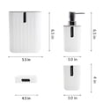 thumbnail image 2 of CERBIOR Bathroom 4-Piece Accessories Set, Bathroom Decor Set,Soap Dish,Soap Dispenser,Toothbrush Cup,Mini Desktop Trash Can with Lid, White, 2 of 8