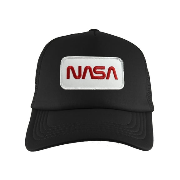 Gravity Threads Nasa Patch Adjustable Trucker Hat - White Patch - Black