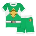 thumbnail image 3 of Power Rangers Toddler Kids' Mighty Morphin Character 2 Piece Tight Fit Short Sleeve and Shorts Pajama Set Loungewear, 3 of 7
