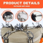 Crampons for Shoes, Traction Cleats Ice Snow Grips with 8 Stainless Steel Spikes, Shoe Talons Anti - Slip Boots Spikes for Walking, Jogging, Climbing and Hiking orange