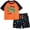 Orange Dino, variant on Boys' 2-Piece UPF 50+ Rash Guard and Swimsuit Trunks Set (4, Orange Dino)