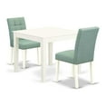 thumbnail image 4 of East West Furniture 3-Piece Dining Table Set  in Linen White/Willow Green, 4 of 4