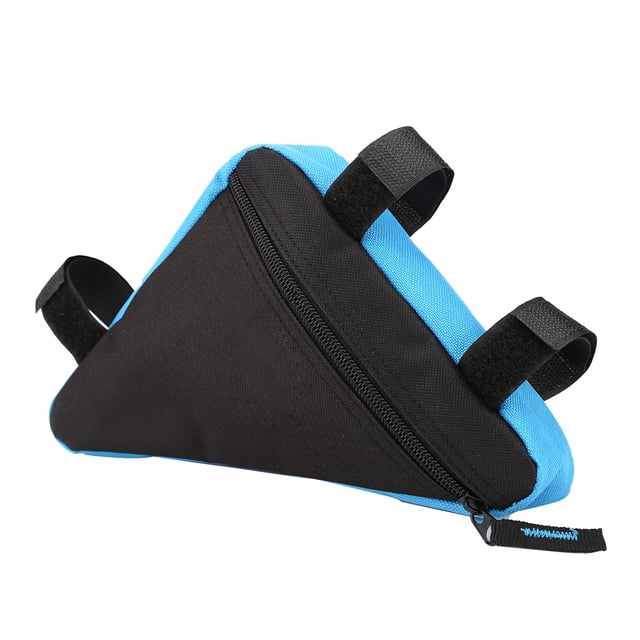 M Buder Bolsa de Tubo Superior de Bicicleta Triángulo Accesorios Ciclismo (Negro y Azul) 20 cm / 7.8 in