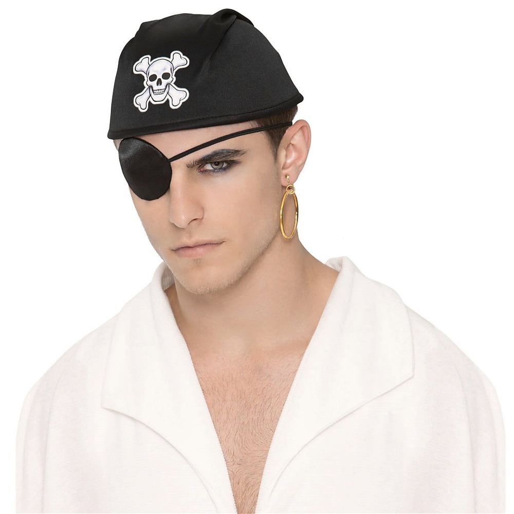 Pirate Earring and Eye Patch Set Adult Costume Accessory Kit