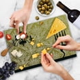 thumbnail image 3 of Damask Cutting Board, English Country House Damask Motif on Wall and Chandelier Silhouettes Renaissance, Decorative Tempered Glass Cutting and Serving Board, Large Size, Yellow Black, by Ambesonne, 3 of 3