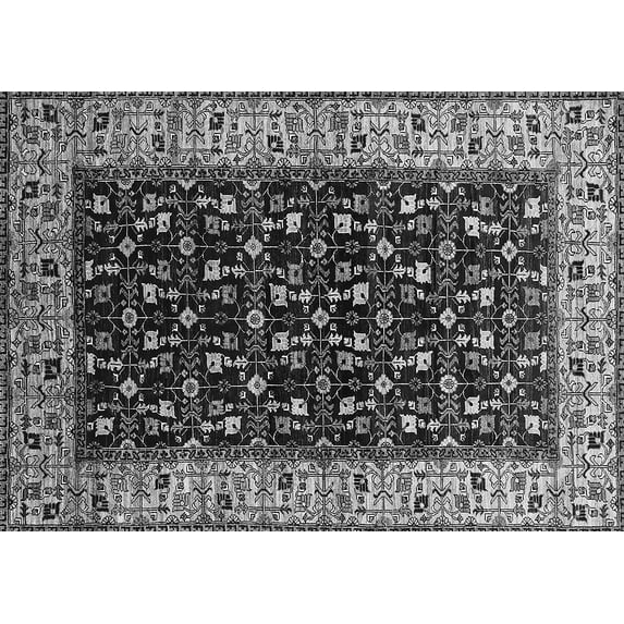 Ahgly Company Indoor Rectangle Oriental Gray Industrial Area Rugs, 4' x 6'