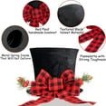 thumbnail image 6 of Christmas Tree Topper Hat, Black Velvet Hat with Red Plaid Bow Red Berry Snowflake, Scalable Christmas Tree Decorations Top Hat, Desktop Ornaments for Home Holiday Winter Decoration, 6 of 8