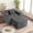 Gray + Ottoman, variant on 41.5"Boneless Chair, Black Single sofa, Corduroy Cloud Sofa for Living Room, 2 Cup Holders, 2 Storage Pockets, No Assembly Required
