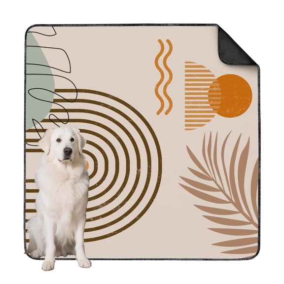 Thoughtful Pet Gift! Extra Large 72" x 72" Washable Dog Rug, Boho Themed Non-Slip Pad for Puppy Training and Protecting Hardwood Floors